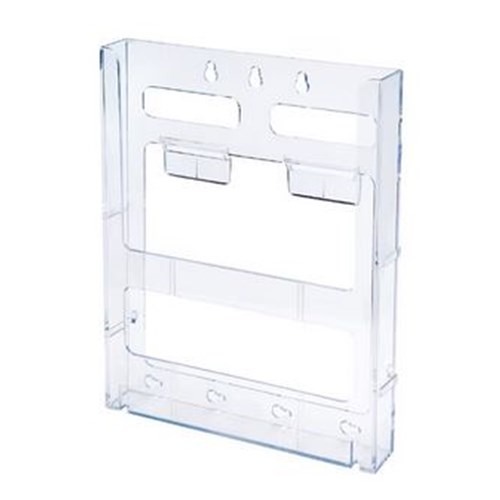 Deflect-O Brochure Holder A4 Lit-Loc Clear W225xH285xD30 1